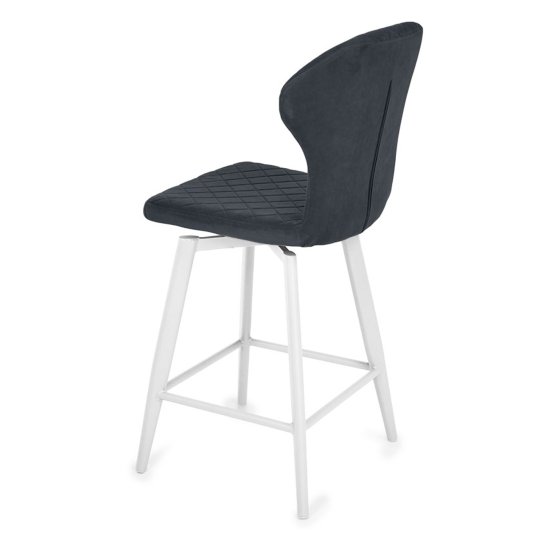 Полубарный стул серый из велюра (арт 33968) Фото 2
