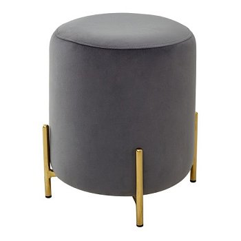 Пуф деревянный мягкий серый из велюра (арт 10738) - Фото 2