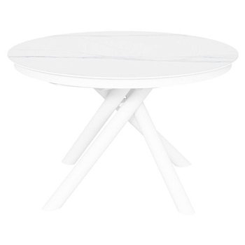 Обеденный стол круглый керамический под мрамор на одной ножке (арт 32760) - Фото 2