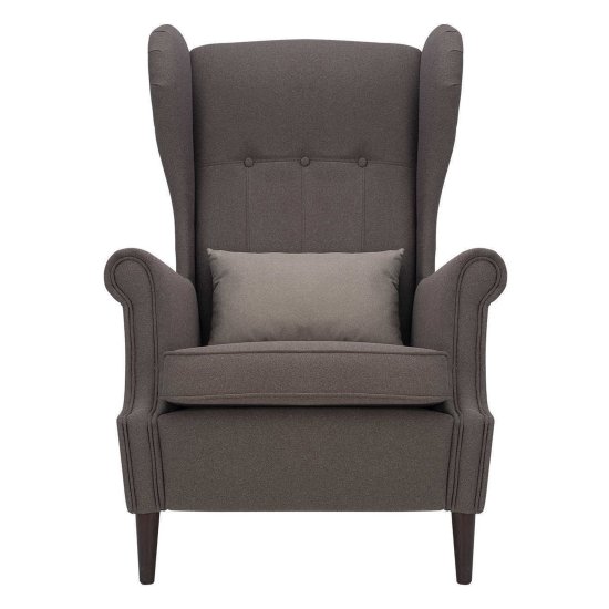 Стул-кресло мягкий с подлокотниками серый классический (арт 29447) Фото 3