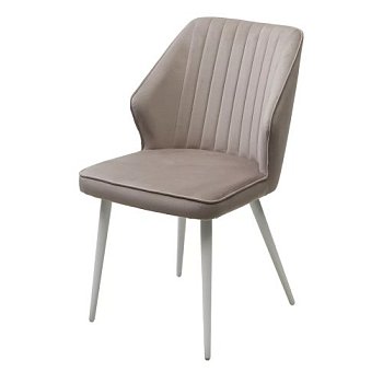 Стул мягкий бежевый из велюра (арт 33489) - Фото 2