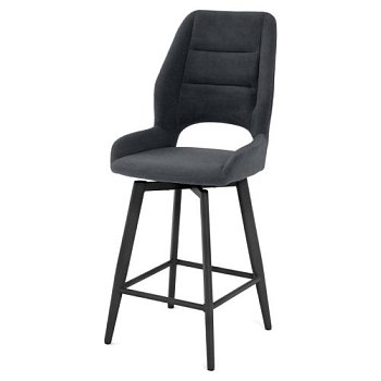 Полубарный стул на металлокаркасе мягкий серый (арт 35538) - Фото 2