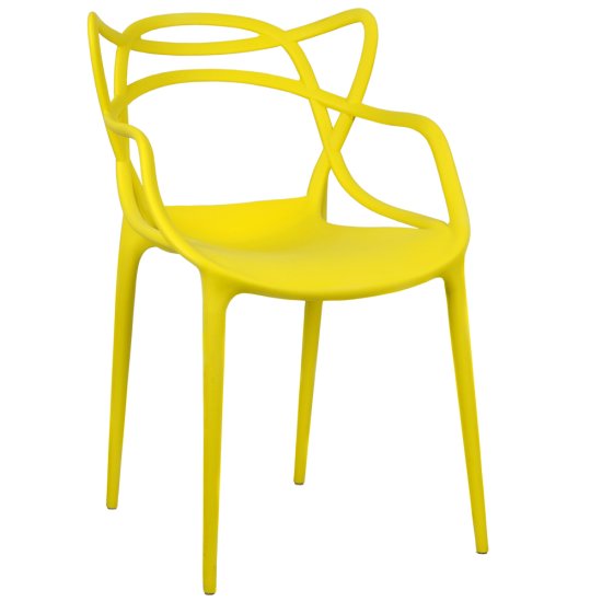 Стул обеденный желтый пластиковый современный (арт 5972) Фото 1