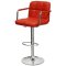 Стул барный с мягким сидением с подлокотниками красный (арт 5875)