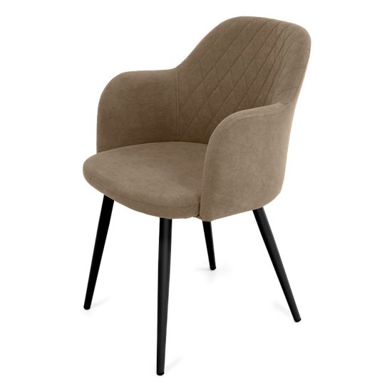 Стул-кресло с черными ножками мягкий велюровый (арт 27344) Фото 1
