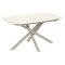 Стол из керамогранита слоновая кость на одной ножке (арт 34284)