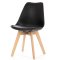 Стул обеденный деревянный мягкий черный в стиле eames (арт 5483)
