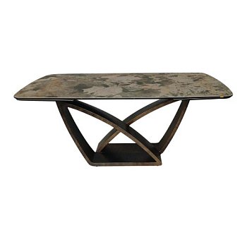 Стол раздвижной со столешницей из керамики под мрамор 200 см (арт 34095) - Фото 2