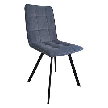 Стул на металлическом каркасе мягкий серый (арт 24941) - Фото 2