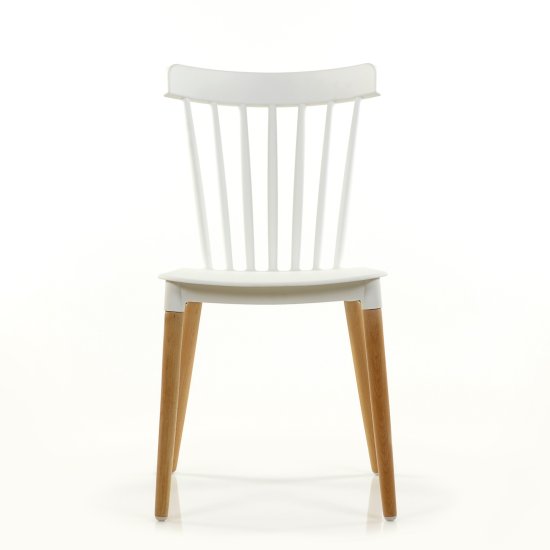 Стул из массива дерева белый пластмассовый (арт 6618) Фото 1
