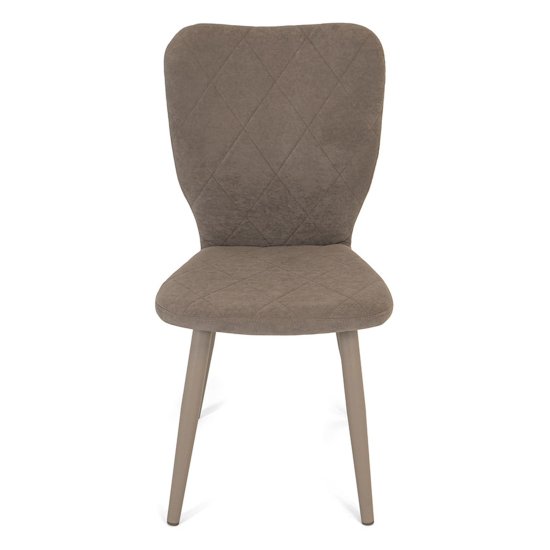 Стул бежевый из велюра современный (арт 23588) Фото 2