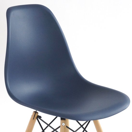 Стул дизайнерский деревянный синий пластиковый eames (арт 6425) Фото 5