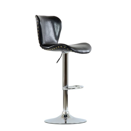 Барный стул на металлокаркасе черный из экокожи (арт 6549) Фото 1