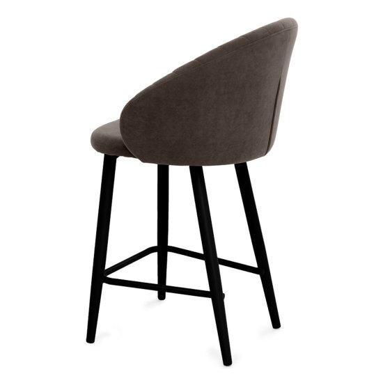 Барный стул на металлокаркасе мягкий из велюра (арт 25378) Фото 3