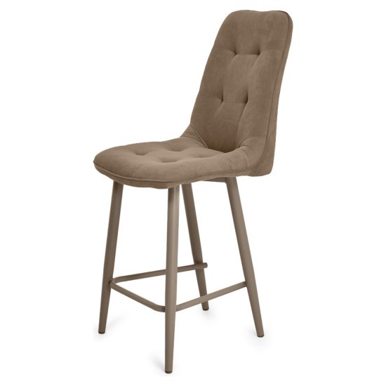 Стул барный мягкий бежевый велюровый (арт 20875) Фото 2