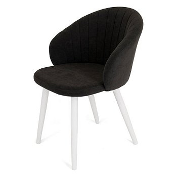 Стул на металлическом каркасе мягкий коричневый из велюра (арт 23301) - Фото 2