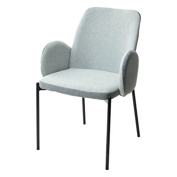 Стул-кресло на металлокаркасе мягкий с подлокотниками мятный (арт 10493) - Фото 2