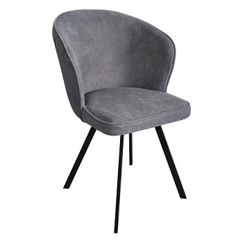 Стул на металлокаркасе с черными ножками серый (арт 31755) - Фото 2