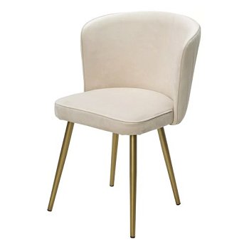 Стул для кухни мягкий бежевый из велюра (арт 33638) - Фото 2