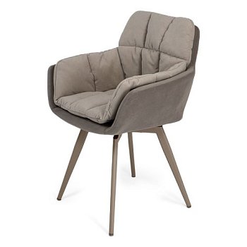 Стул на металлокаркасе с мягким сидением кремовый велюровый (арт 33634) - Фото 2