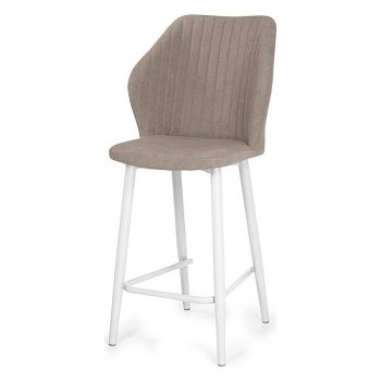 Стул на металлокаркасе мягкий слоновая кость из велюра (арт 25717) - Фото 2