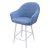 Полубарный стул на металлокаркасе с подлокотниками синий (арт 31849)