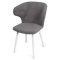 Стул на каркасе из металла с мягким сидением серый из велюра (арт 25833)