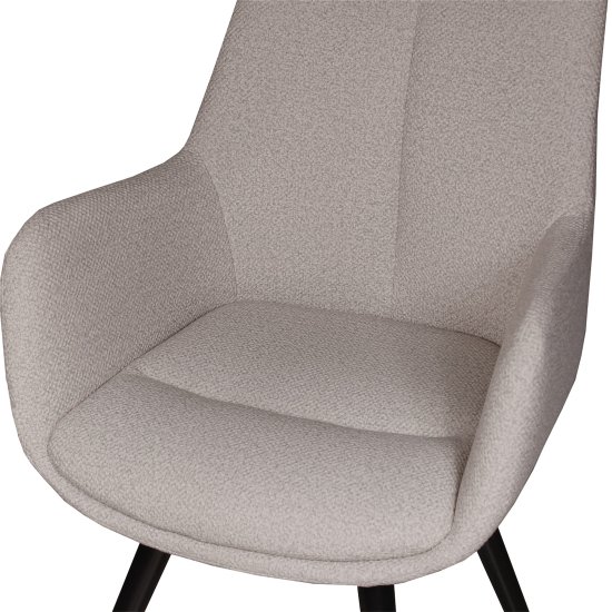 Полукресло с черными ножками мягкое бежевое (арт 34593) Фото 3