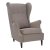 Полукресло деревянное с подлокотниками серое классическое (арт 29451)