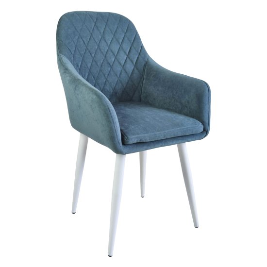 Полукресло на металлокаркасе мягкое с подлокотниками синее (арт 29493) Фото 1