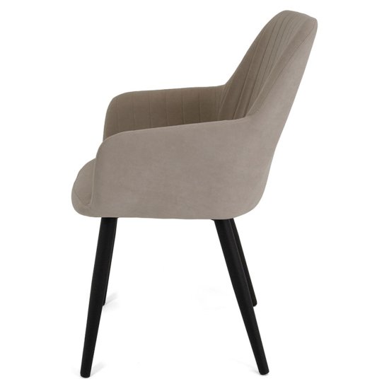 Стул-кресло мягкий слоновая кость из велюра (арт 22165) Фото 4