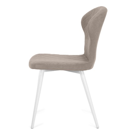 Стул на металлокаркасе мягкий кремовый из велюра (арт 19248) Фото 4