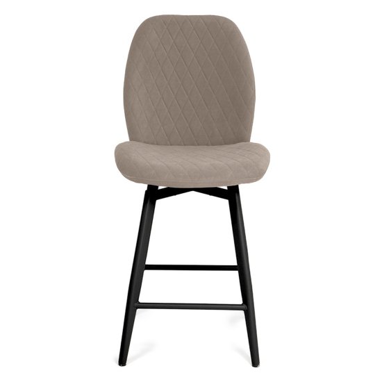 Стул полубарный металлический кремовый из велюра (арт 33552) Фото 5