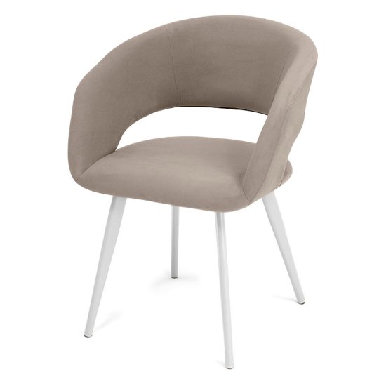 Стул мягкий слоновая кость из велюра (арт 33608) Фото 1