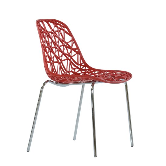 Стул металлический хромированный красный (арт 6615) Фото 1