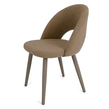 Стул слоновая кость из велюра современный (арт 21695) - Фото 2