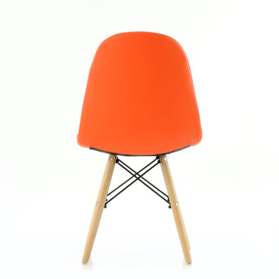 Стул для кухни деревянный мягкий оранжевый eames (арт 6041) Фото 3