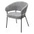 Стул на металлокаркасе мягкий с подлокотниками серый (арт 33487)