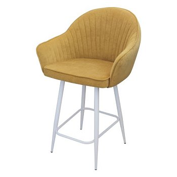 Стул полубарный с металлическими ножками с мягким сидением (арт 31844) - Фото 2
