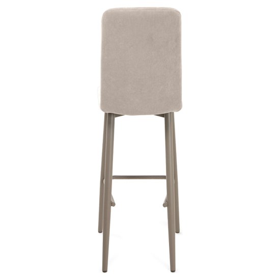 Барный стул слоновая кость из велюра современный (арт 35351) Фото 6