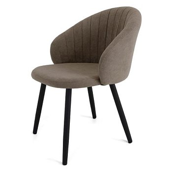 Стул на металлокаркасе ножки черные мягкий с обивкой из велюра (арт 23220) - Фото 2