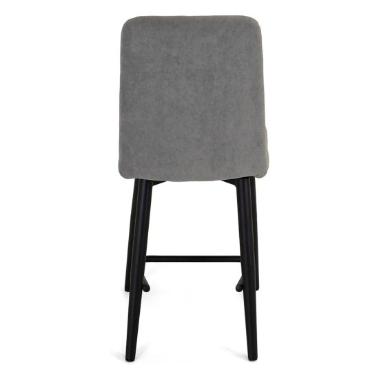 Полубарный стул мягкий серый из велюра (арт 18769) Фото 5