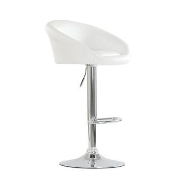 Барный стул с мягким сидением белый крутящийся (арт 5528) - Фото 2