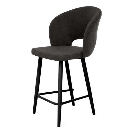 Полубарный стул на металлокаркасе мягкий велюровый (арт 26725) Фото 5