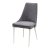 Стул ножки белые с мягкой обивкой серый из велюра (арт 11356)