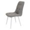Стул с белыми ножками мягкий серый из велюра (арт 20513)