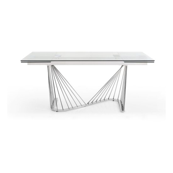 Кухонный стол раздвижной стеклянный прозрачный 180 см (арт 31470) Фото 2