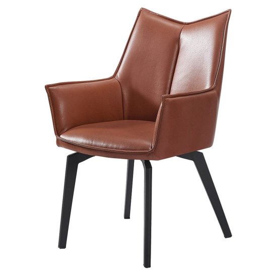 Стул-кресло металлический с подлокотниками черный (арт 32959) Фото 1