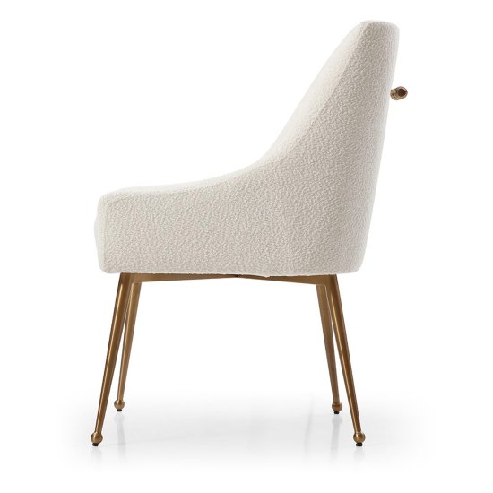 Полукресло дизайнерское мягкое с подлокотниками белое (арт 28927) Фото 3