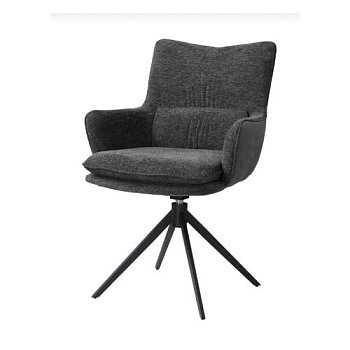 Стул-кресло на металлокаркасе с подлокотниками серый (арт 33923) - Фото 2